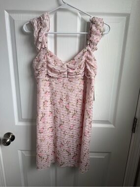 No Boundaries Light Pink Floral Lace Dress